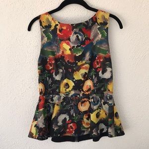 Alice and olivia peplum top. Floral . Size M